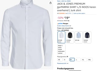 Jack & jones overhemd voor €19,99 bij Amazon