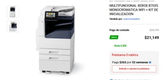 Multifuncional Xerox B7035 Monocromática WIFI + Kit por $21,149 | Elektra (BBVA)