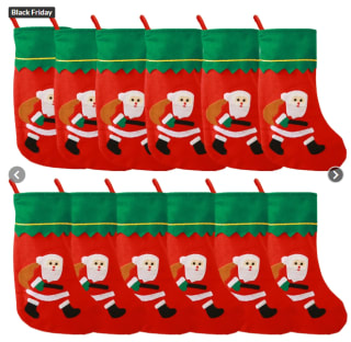 Pack 12 Botas De Navidad Colgantes Decoración Navideña Mixta Rojo con 55%OFF
