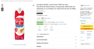 Leche Evaporada Clavel 360g por $16 | Oferta Amazon