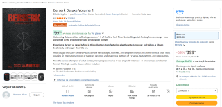 Berserk Deluxe Volume 1 por $399 en Amazon