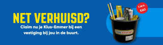 Gratis klus-emmer t.w.v. €60 als je net bent verhuisd (België)