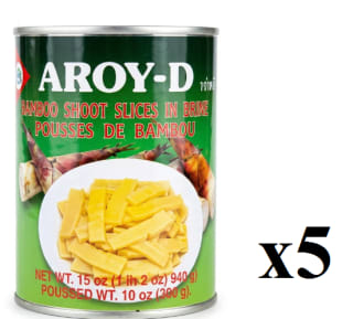 5 x AROY-D Bambú troceado en conserva 540 g por 3.95€