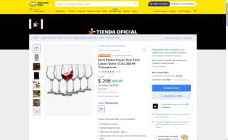Set 6 Copas de Vino 385mL por $298 | Mercado Libre