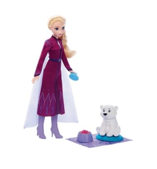 Mattel Disney Frozen Elsa con osito por 13.99€.