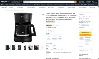 Cafetera Eléctrica Oster 5 Tazas por $221 | Oferta Amazon