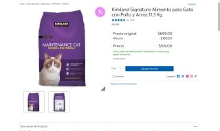 Alimento para Gato Kirkland 11.3kg por $467 | Ahorro Costco