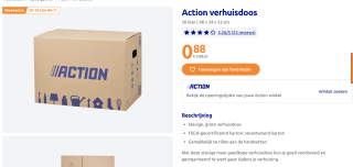 Verhuisdozen Action voor 88 cent