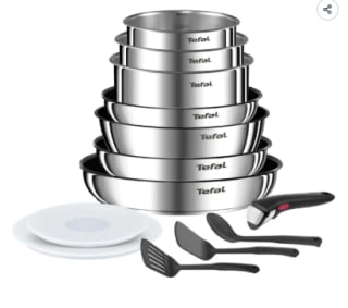 Batterie de Cuisine Tefal Ingenio Emotio de 13 pièces à 99,99€