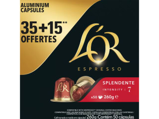 Pack de 50 Capsules L'or Espresso Splendente 7 à 9,65€