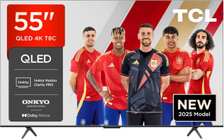 TCL 55T8C, 55'' QLED TV, 4K 144Hz UHD TV, Smart TV Powered by Google TV por 319€