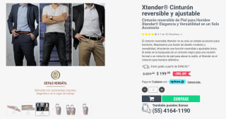 Cinturón Xtender Reversible y Ajustable por $199 | Inova