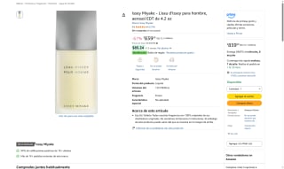 Perfume Issey Miyake L'eau d'Issey 125ml por $840 | Oferta Amazon