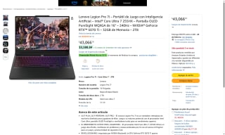 Lenovo Legion Pro 7i 32GB 2TB RTX 5070 Ti por $38,760 | Amazon