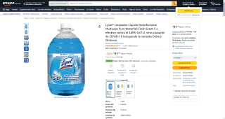 Lysol Limpiador Líquido Pure Waterfall Fresh Scent 5L por $92 | Descuento Amazon