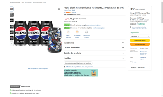 Pepsi Black Pack 3 Latas por $44 | Oferta Amazon