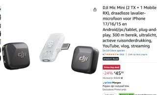 DJI Mic Mini (2TX + 1RX + Charging Case) voor €45 bij Amazon