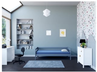 Lit simple 90x190 cm COZY coloris Gris à 36,85€
