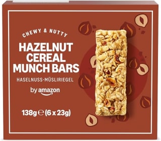 6 barritas by Amazon Barritas De Cereales Con Avellanas, 138g por 1.15€