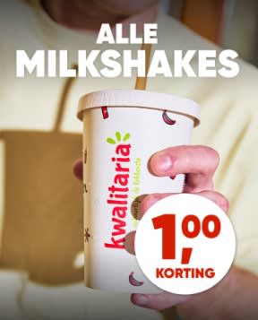 €1 korting op alle milkshakes bij Kwalitaria