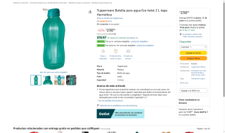 Botella Tupperware 2L por $231 | Oferta Amazon