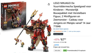 LEGO NINJAGO De Vuurriddermecha voor €67,99 bij Amazon