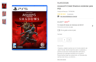 Assassin's Creed Shadows PS5 por $699 | Oferta Liverpool