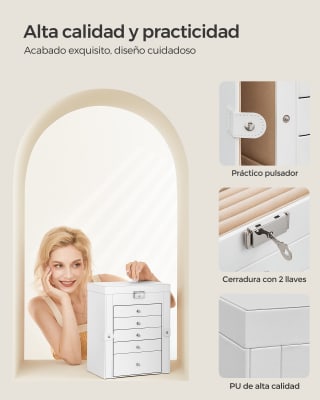 SONGMICS Caja Joyero de 6 niveles por 26,68€