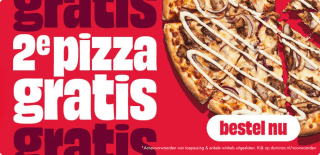 Gratis tweede pizza bij Domino's bij afhalen t/m 30 augustus