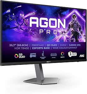 AOC 26.5 Inch QD-OLED 240Hz WQHD Gaming Monitor for £269 Prime Day Deal