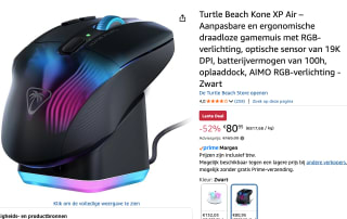 Turtle Beach Kone XP Air ergonomische draadloze gamemuis voor €80,95 bij Amazon