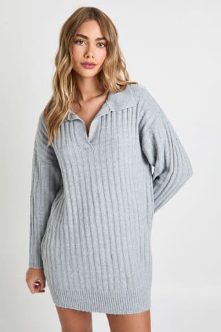 Vestido Jersey Gris Jaspeado Canalé por 1,99€