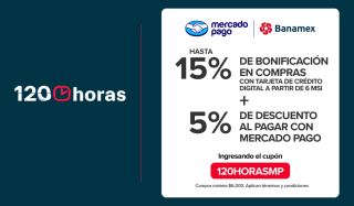 Cupón Mercado Pago: 5% de descuento extra | Banamex