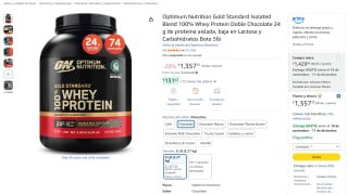 Optimum Nutrition Gold Standard Isolated Blend 5 lb por $1,358 en Amazon