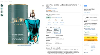 Jean Paul Gaultier Le Beau Eau de Toilette 125ml por $1,394 | Amazon