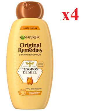 4 x Garnier Original Remedies Tesoros de Miel Champú pelo dañado - 600 ml por 12.95€