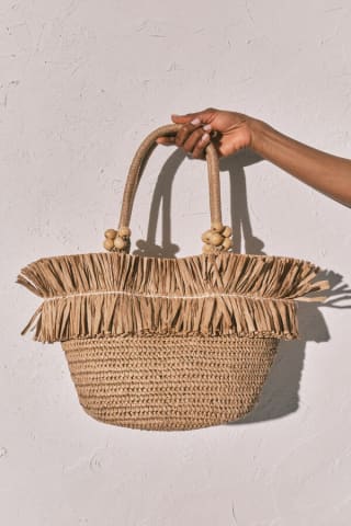 Bolso capazo mediano rafia natural por 15.29€