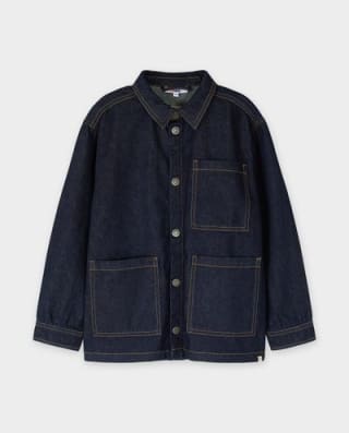 Donkerblauw jeansvest Fish & Chips voor €10 bij JBC