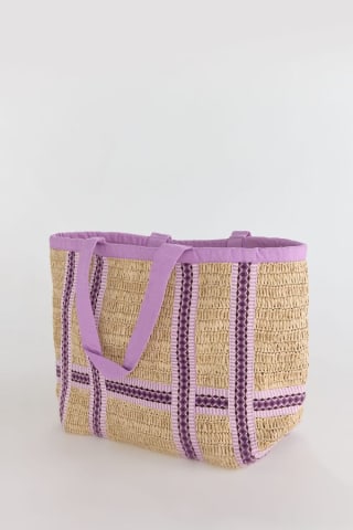 Bolso shopper de rafia con cintas Slowlove por 17.99€