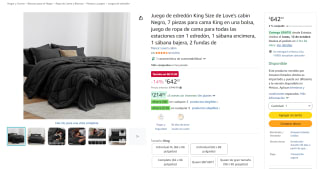 Love's cabin Juego de edredón King Size (7 piezas) por $642 en Amazon