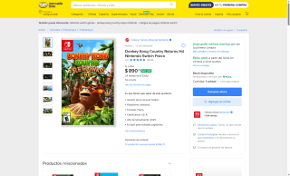 Donkey Kong Country Returns HD por $774 | Mercado Libre
