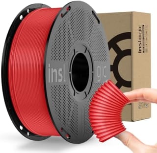 Inslogic TPU 3D Printer Filament 1.75mm 95A (Rood, 1kg) voor €10,99 bij Amazon