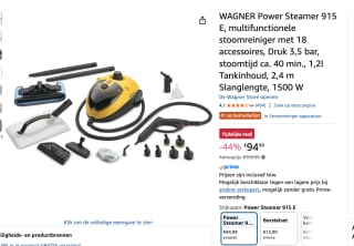 Wagner Power Steamer W 915E voor €94,99 bij Amazon