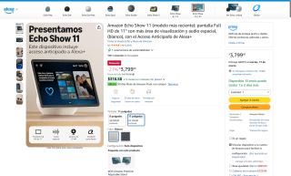 Amazon Echo Show 11 11" Full HD por $3,419 | Amazon (Falabella 12 MSI)