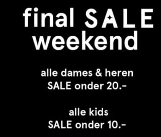 Alle kids sale onder de €10 en alle dames&heren sale onder de €20 bij Shoeby