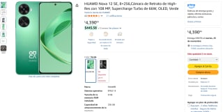 Huawei Nova 12s 256GB por $4,390 | Amazon