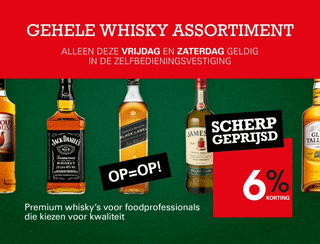 25% korting op alle whisky's bij Sligro