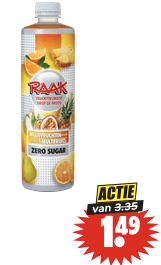Raak Zero vruchtensiroop voor €1,49 bij Dirk