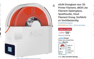 eSUN Droogkast voor 3D Printer Filament voor €38,75 bij Amazon