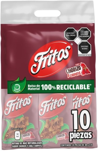 Sabritas Fritos Chorizo (pack de 10) por $89.05 en Amazon